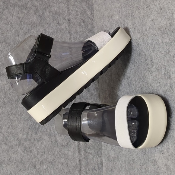 Sorel Cameron Flatform Platform Sandals White Black Colorblock Women's US Size 7 - Picture 5 of 8